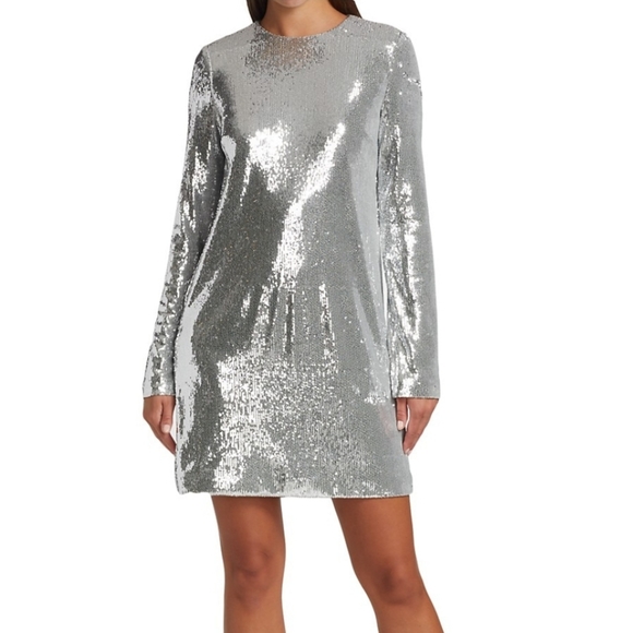 H by Halston Dresses & Skirts - Halston Cai Silver Sequins Dress